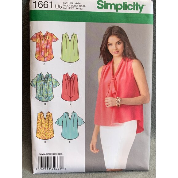 Simplicity Misses Shirt Sewing Pattern sz 16-24 1661 - uncut - Picture 1 of 3